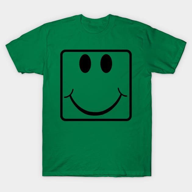 Green Shirt Guy Rectangular  Smile Face T-Shirt by Malame